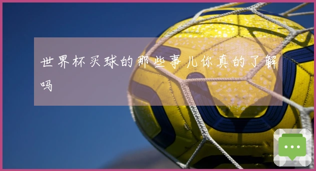 世界杯买球的那些事儿你真的了解吗